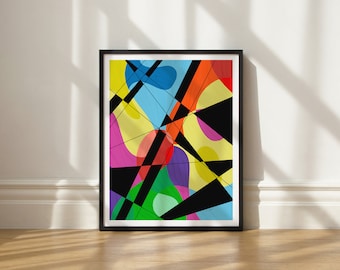 Fractured Stained Glass art print by Elisa Bell (UNFRAMED) | Giclée art print on high-quality matte paper | Geometric artwork