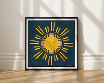 Hello Sunshine art print by Elisa Bell (UNFRAMED) | Giclée art print on high-quality matte paper | Sunshine abstract artwork