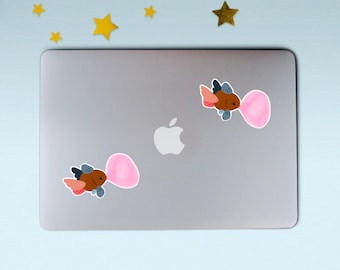 Adesivo PEIXE BUBBLEGUM (1) | À prova de intempéries | Adesivo para laptop | Adesivo para garrafa de água | Adesivo para peixe