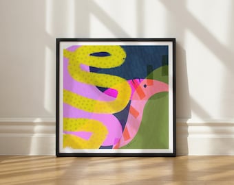 Anteater art print by Elisa Bell (UNFRAMED) | Giclée art print on high-quality matte paper | Animal inspired abstract artwork