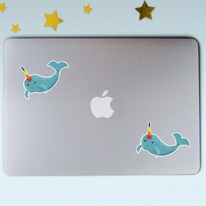 RAINBOW NARWHAL sticker (1) | Sea unicorn sticker | Weatherproof sticker | Funny quote sticker | Laptop sticker | Water bottle sticker