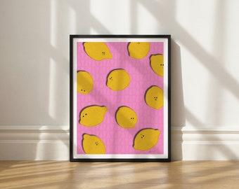 Citrus Smiles art print by Elisa Bell (UNFRAMED) | Giclée art print on high-quality matte paper | Lemon artwork