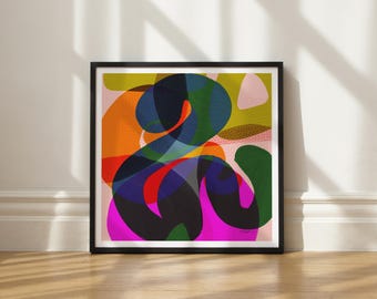 Impressão artística do Jardim do Éden: arte abstrata em giclée ousada