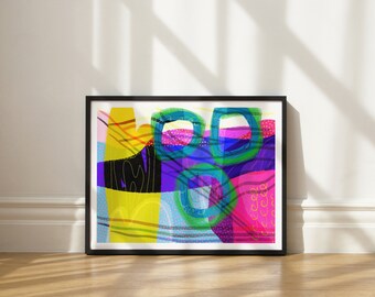 Yellow Stone Mountain art print by Elisa Bell (UNFRAMED) | Giclée art print on high-quality matte paper | Nature inspired art