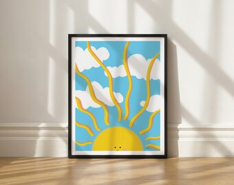 Jordan's Sunshine art print by Elisa Bell (UNFRAMED) | Giclée art print on high-quality matte paper | Playful artwork