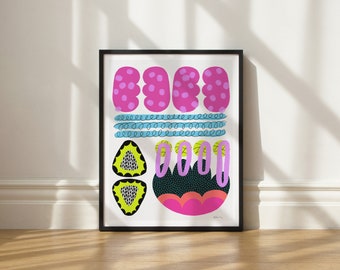 Hi-Four art print by Elisa Bell (UNFRAMED) | Giclée art print on high-quality matte paper | Abstract artwork