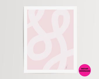 Cursive in Soft Pink art printable | Printable | Digital download | Pink art | Pastel abstract art download