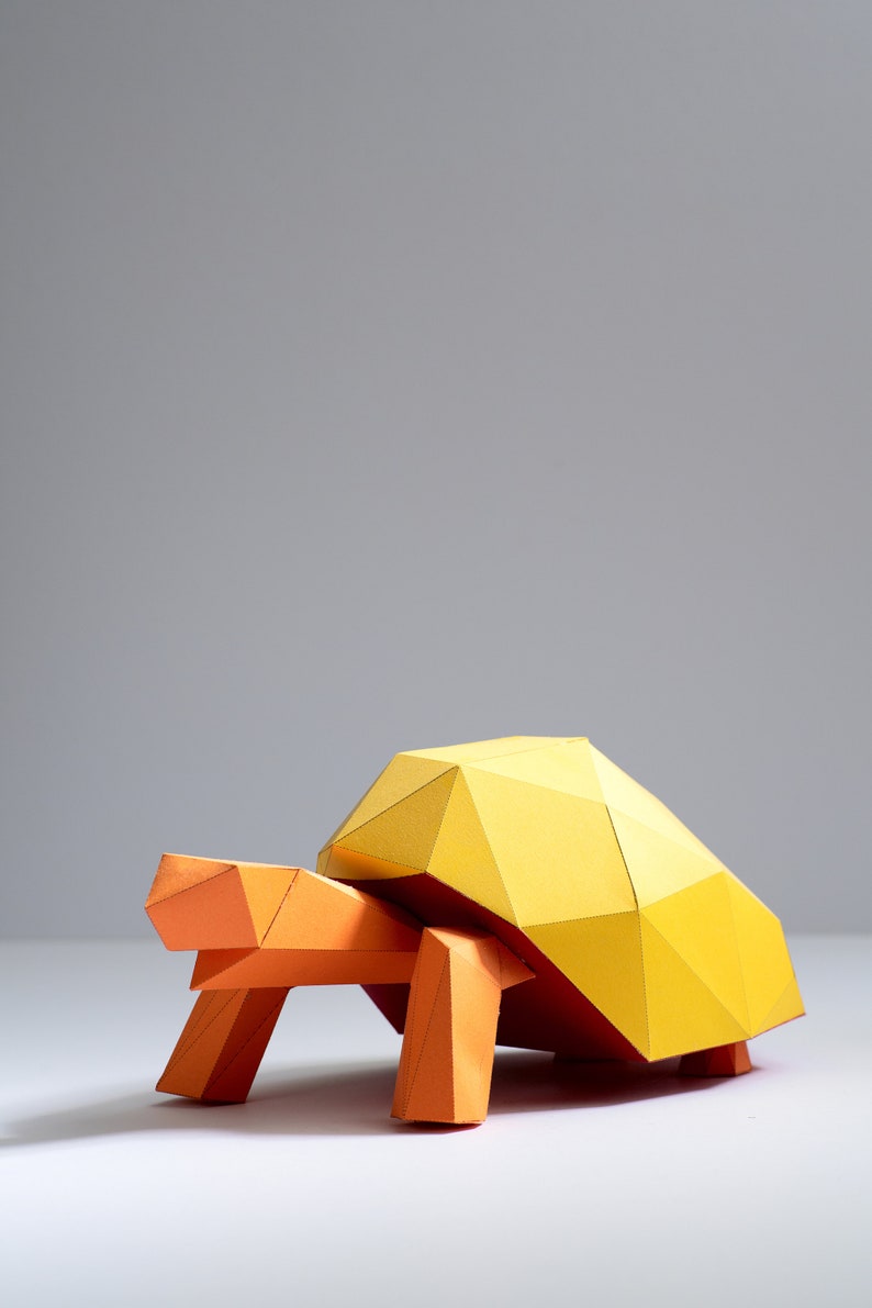 Tortoise Papercraft 3D Polygon card model / sculpture kit | Etsy