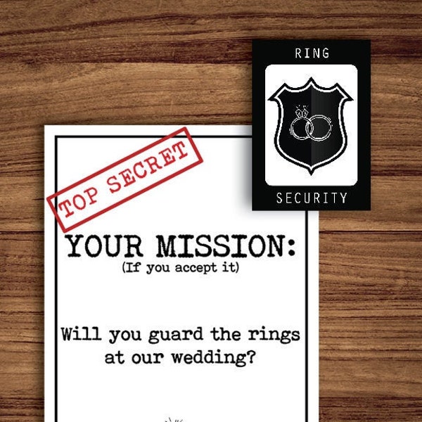 Ring Bearer Proposal, Ring Security, Digital download, DIY Custom