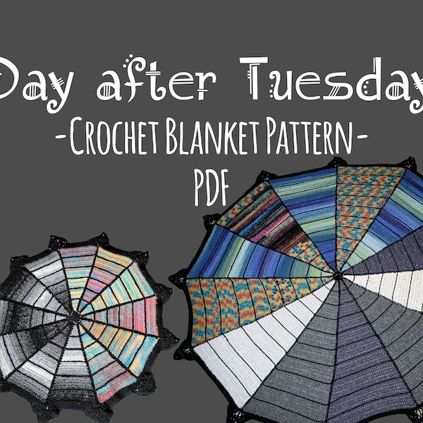 CROCHET Day After Tuesday Blanket PATTERN, pdf digital download, DIY spiderweb pattern for advanced beginners, temperature blanket pattern