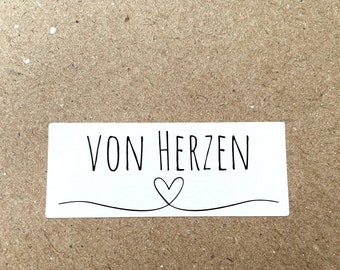 Aufkleber - VON HERZEN - Sticker -Etikett