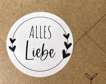 Aufkleber - ALLES LIEBE - Sticker - Etikett