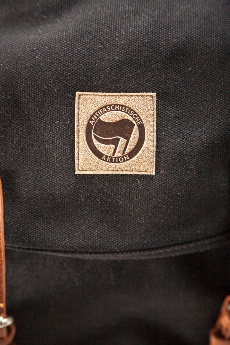 Vintage Backpack 6 Different Motifs Refugees Welcome No Man Is Illegal Anti-Fascist Action