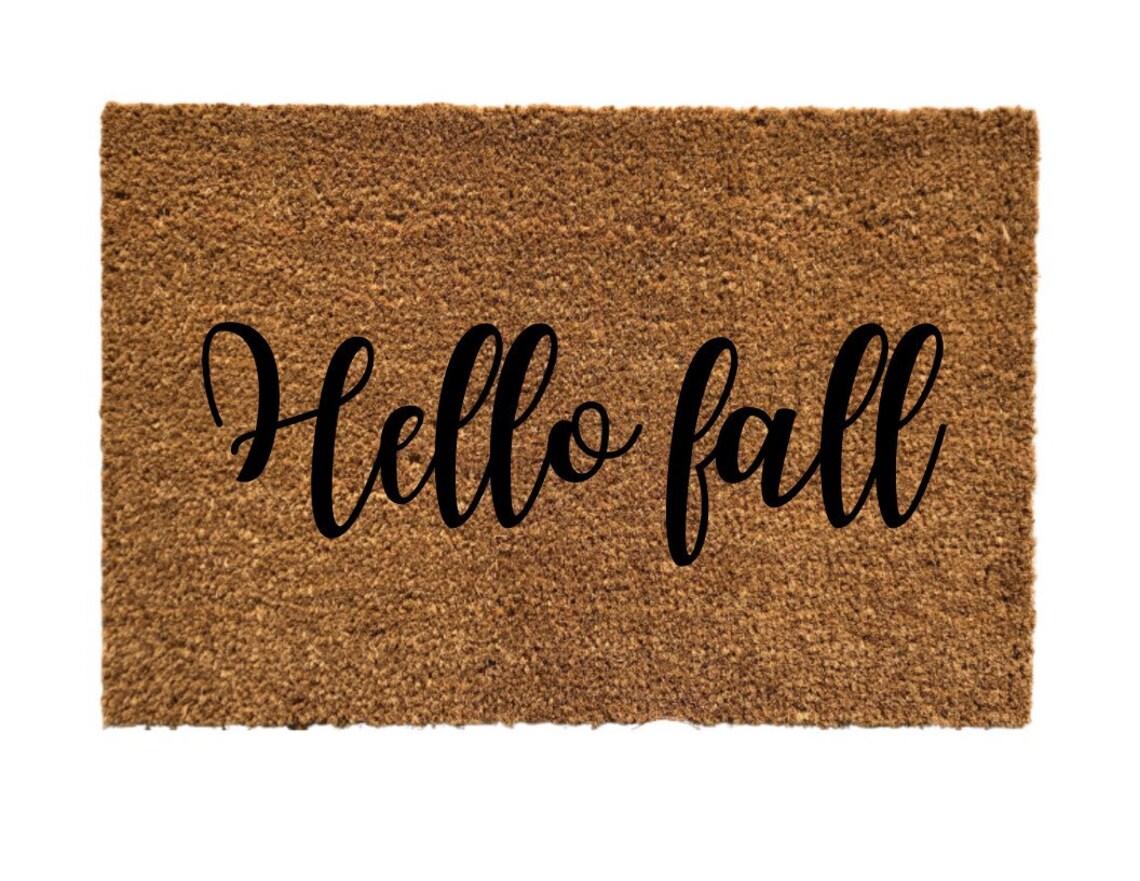 Hello Fall doormat custom doormat mat front door Etsy