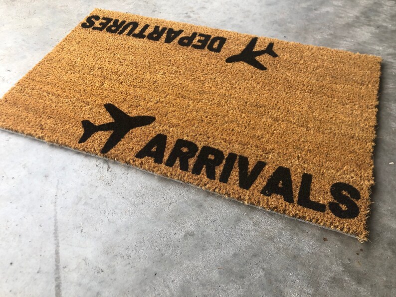 Arrivals Departures Airplane Doormat Airplane Door mat funny | Etsy