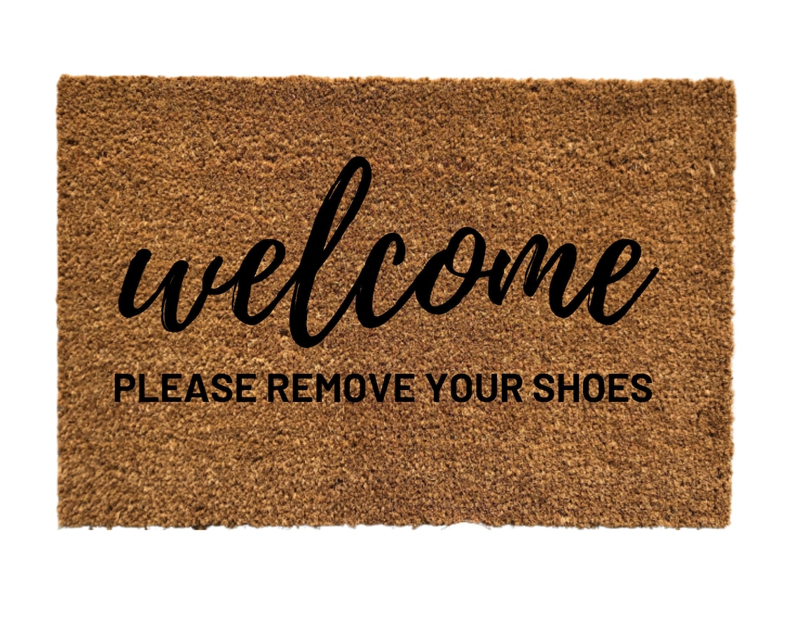 doormat please remove your shoes doormat no shoes Etsy