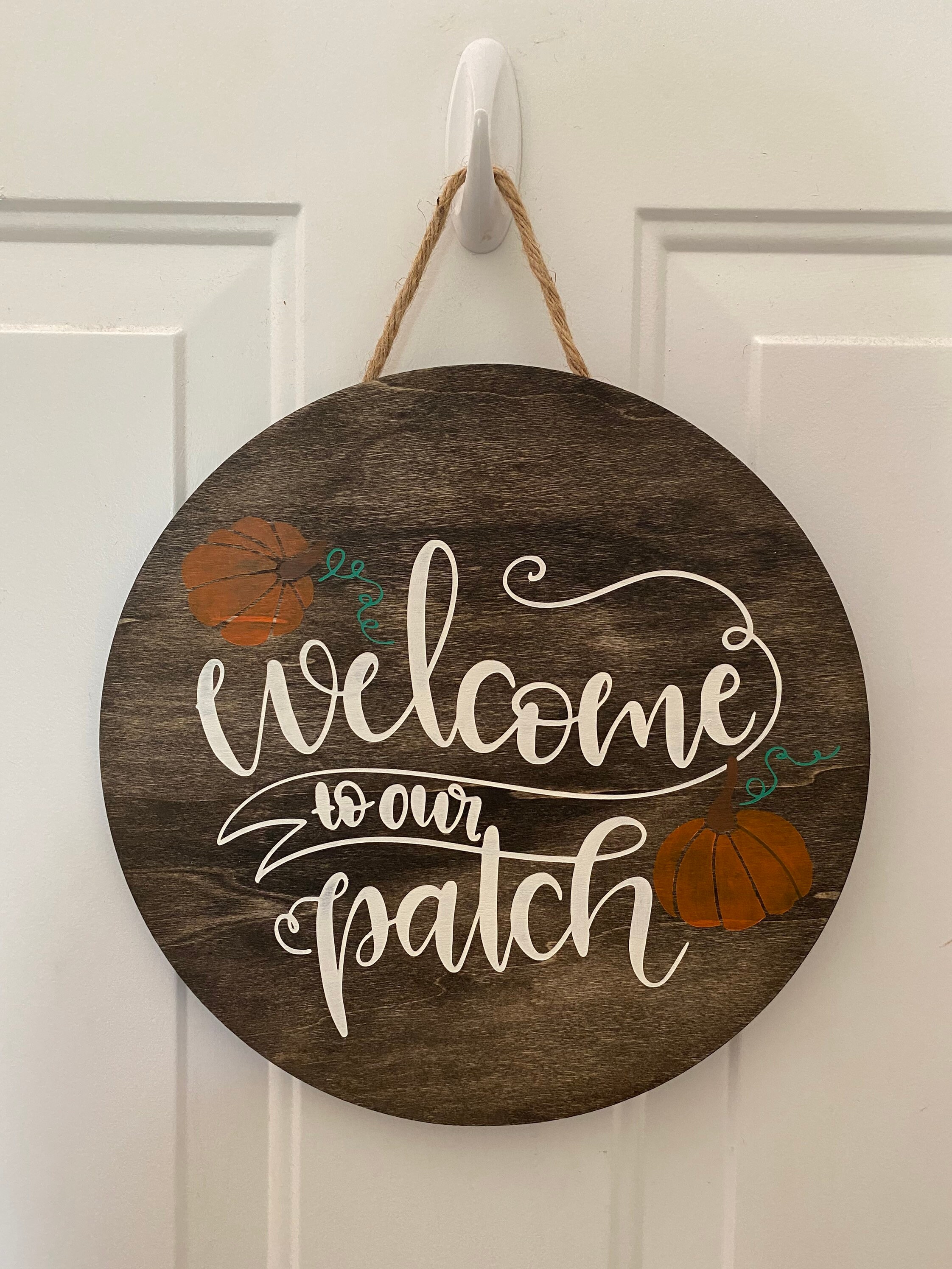 Wood Round Door Hanger 12 Inch Decorative Door Hanger to Our Patch Etsy