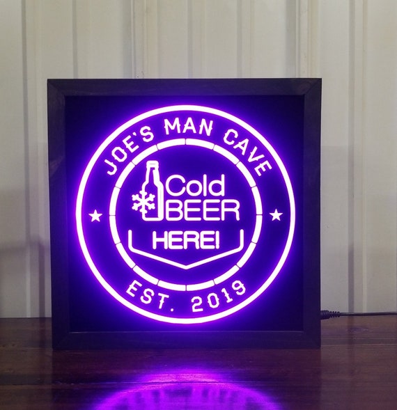 Lighted Sign Home bar pub Sign Busch latte Beer LED Sign Personalized