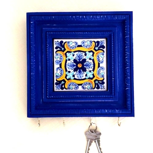 Decorative Ceramic Framed Key Holder Etsy