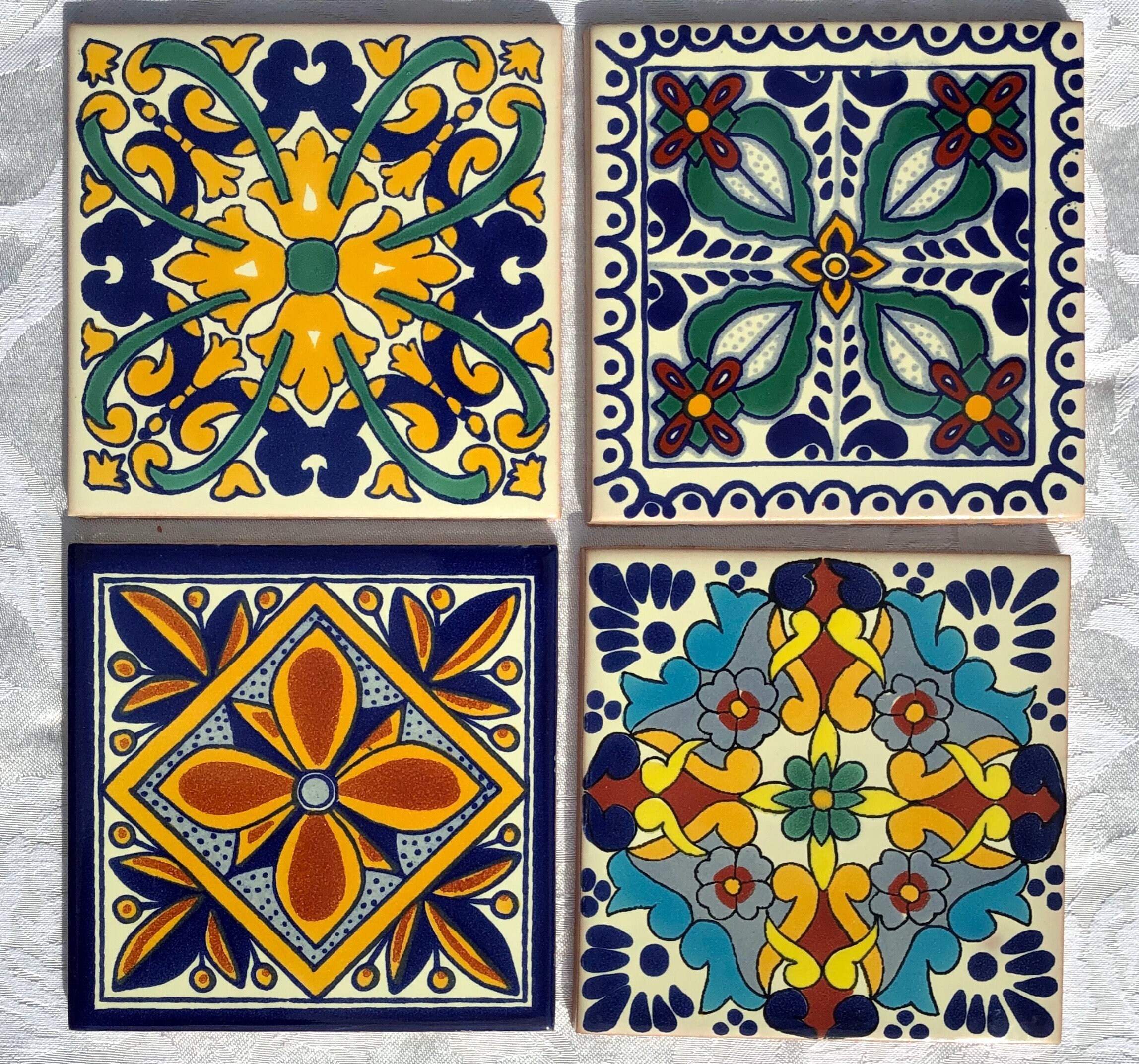 Decorative Ceramic Tile Coasters Handpainted Etsy Norway