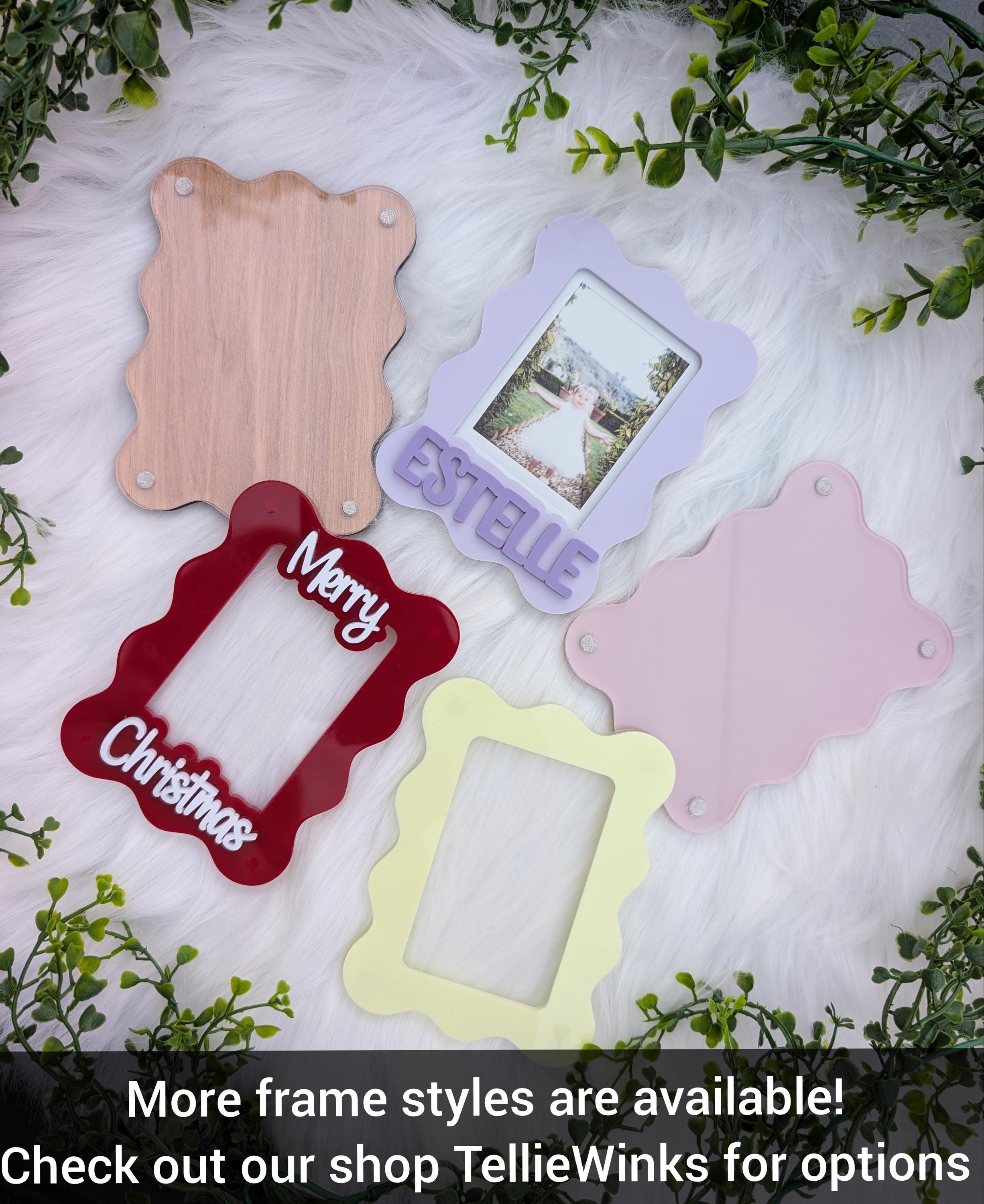 Wood Photo Magnet Frames / Instax Mini Picture Frame / Polaroid