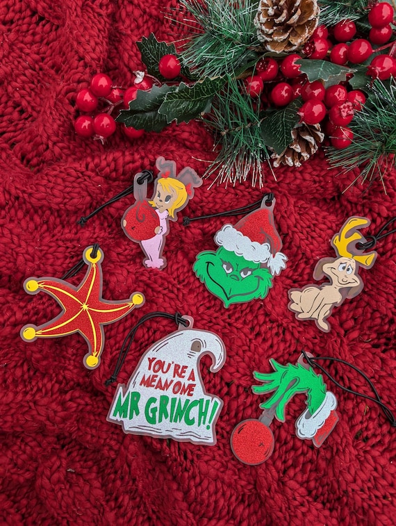8pcs Pendentifs De Noël Plats 2D Grinch Grinch Noel