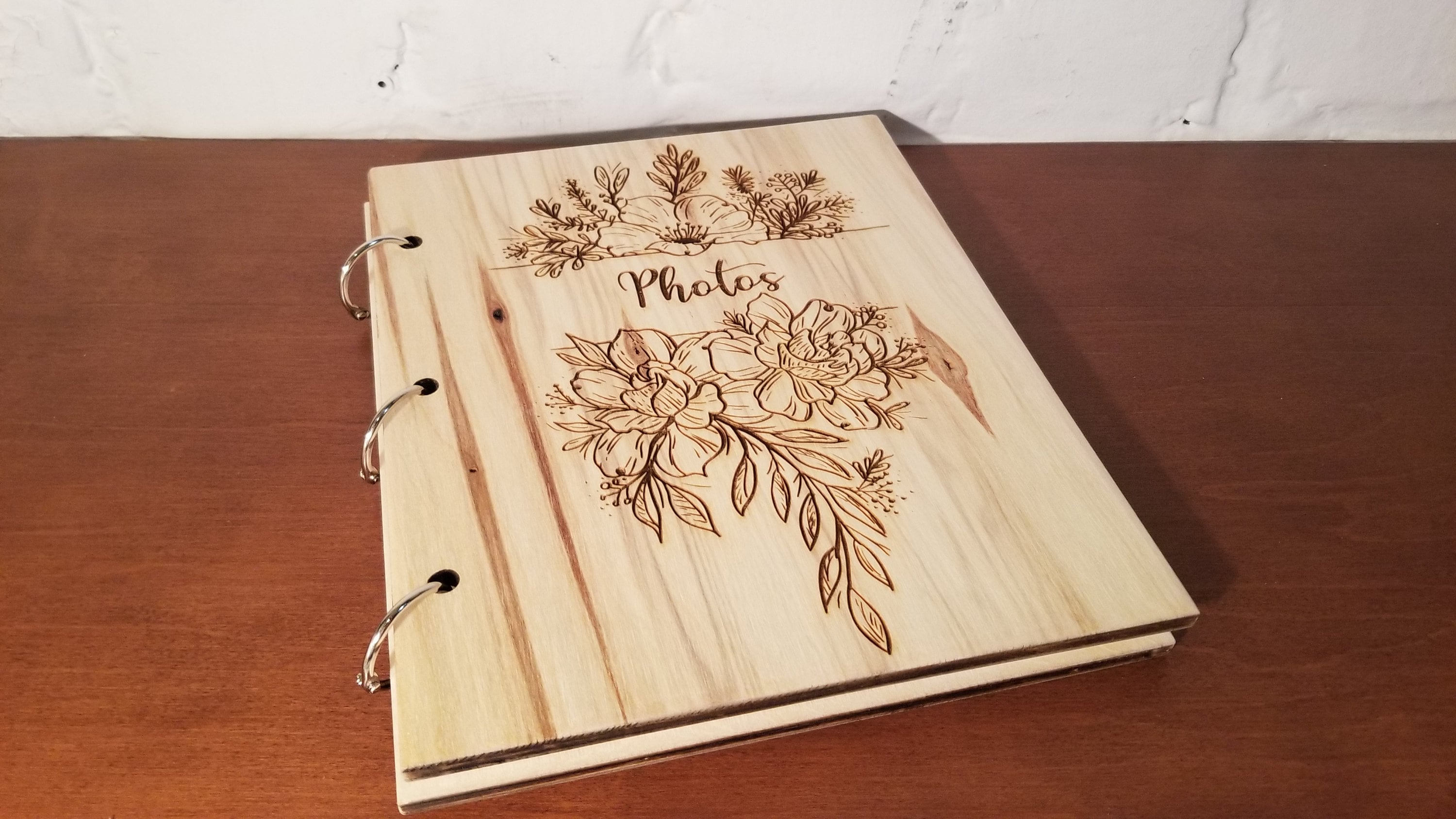 Personalized Engraved Handmade Wood Photo Album With Photo Etsy