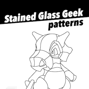 Cubone geïnspireerd glas-in-loodpatroon