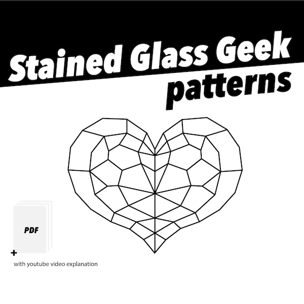 Twilight Princess inspired heart container stained glass pattern