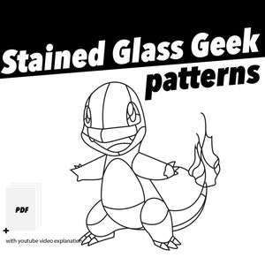 Charmander inspired stained glass pattern