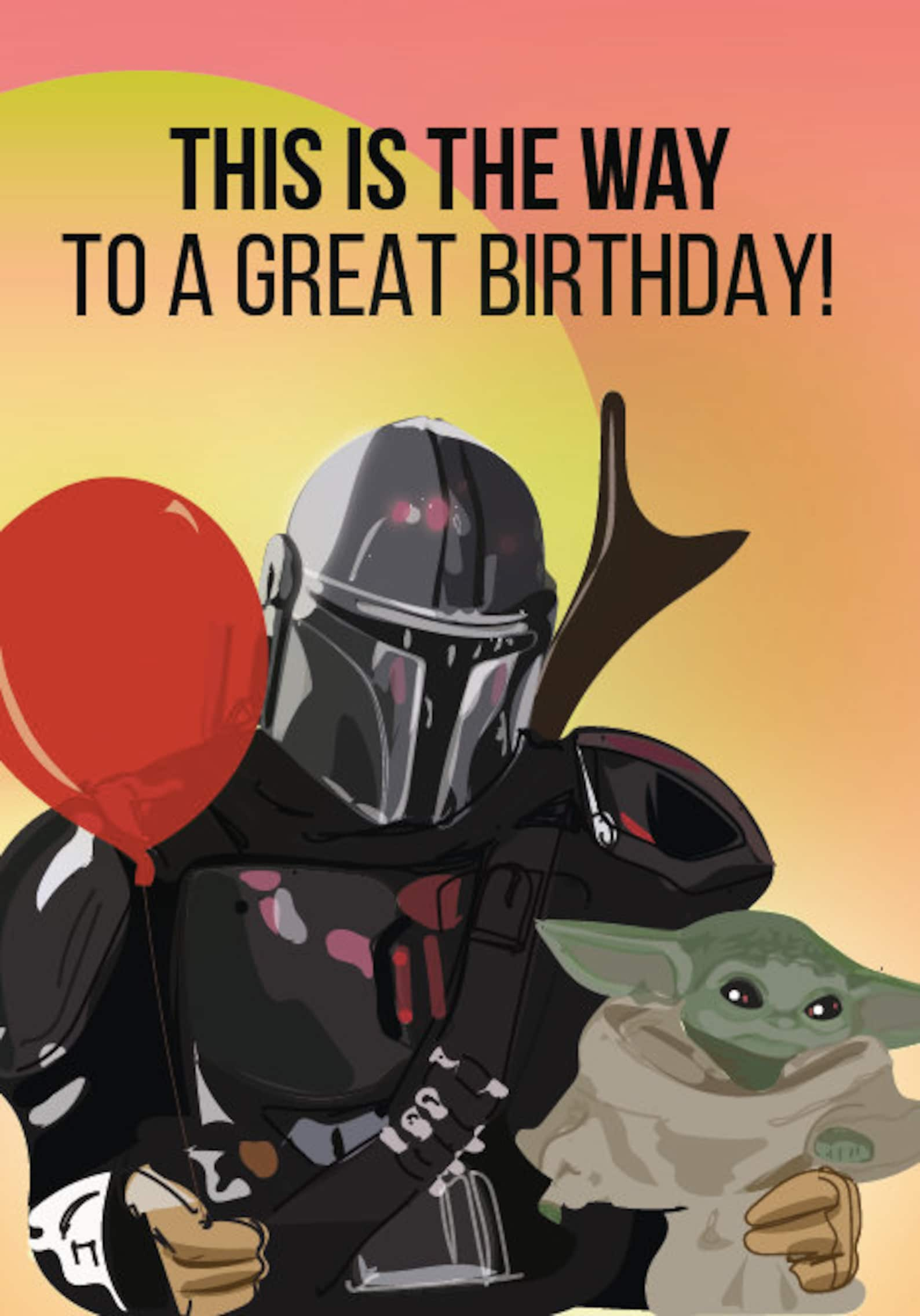 Mandalorian Birthday Card Printable Free