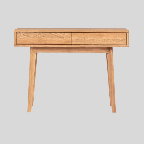 Solid Oak Console/Dressing Table - Minimalist Multifunctional Furniture, 80x110x40cm - Eco Design Made in Europe