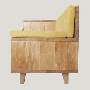 Handmade oak hallway bench with shoe storage customisable, elegant hallway furniture image 5