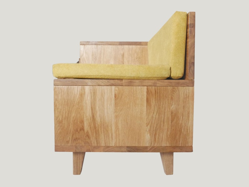 Handmade oak hallway bench with shoe storage customisable, elegant hallway furniture image 5