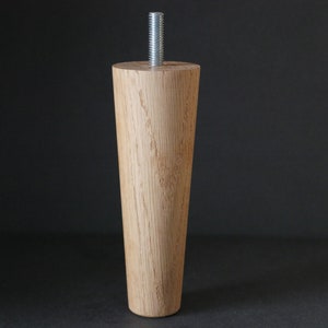 Solid oak furniture leg - M8 screw Fits sofas, armchairs, tables, tables, desks, beds. height:  5 in,  6 in,  10 in,  18 in,  28 in