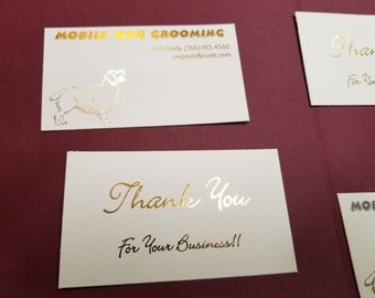 Business cards gold or silver foil customized