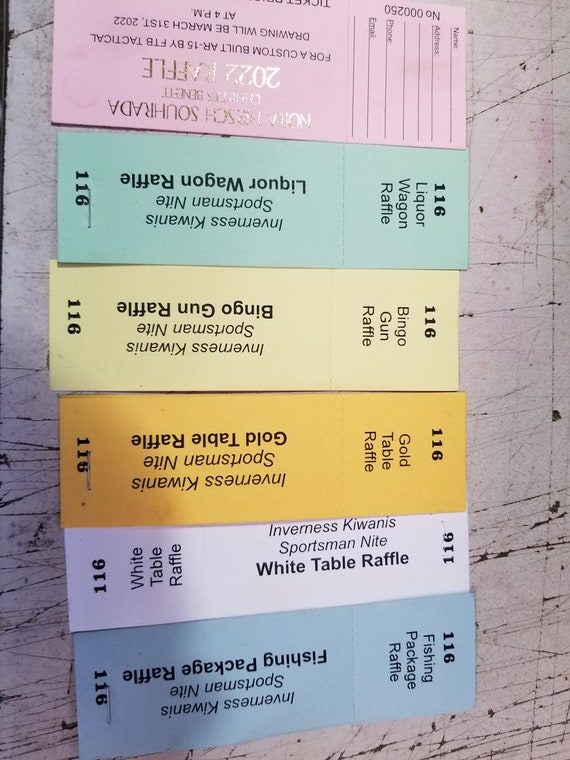 raffle tickets custom printed with gold or silver foil etsy