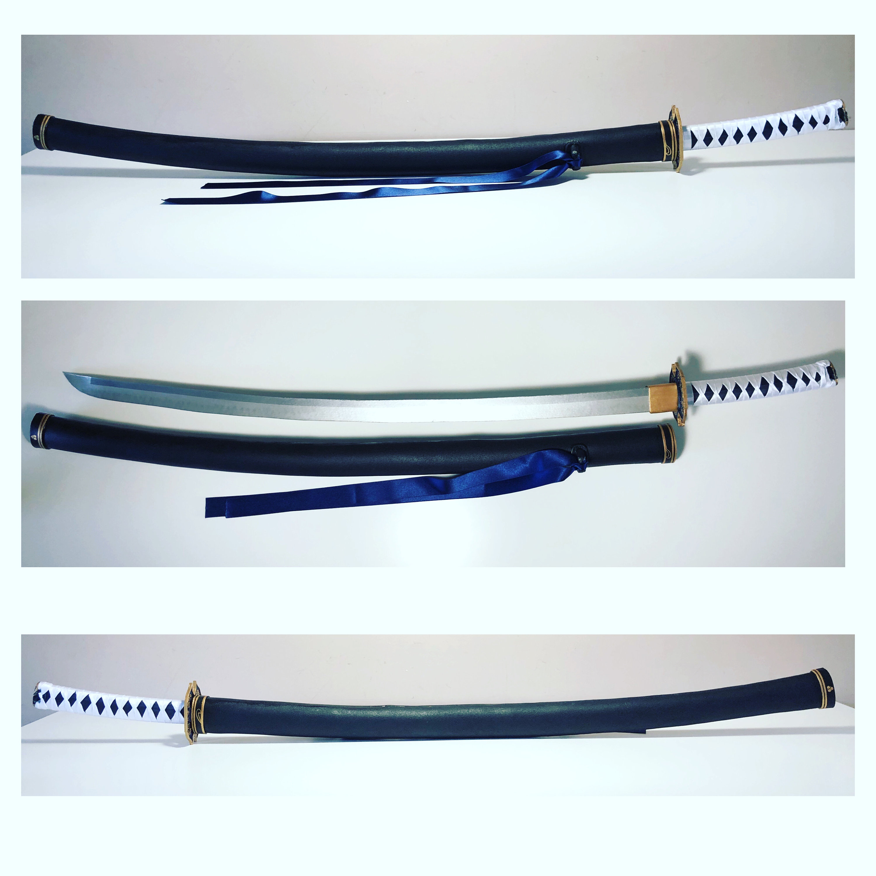  41 Full Tang Sharp Vergil's Yamato Sword with Diaplay  Stand,Action Game Devil May Cry Hand Forged Katana Real Sword,for  Cosplay,Collection,Display,Gift : Sports & Outdoors