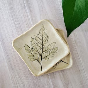 Handmade Ceramic Leaf Trinket Dish: Stoneware Ring Holder
