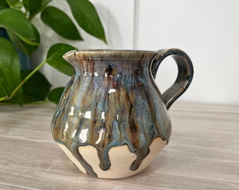 Handmade Ceramic Pitcher Vase - Glazed Pottery