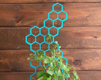 17'' 7'' 10''  | Plant Trellis | Stain Finish | Clearcoat Honeycomb | Houseplant Trellis | Indoor Garden Trellis  | Insured Shipping