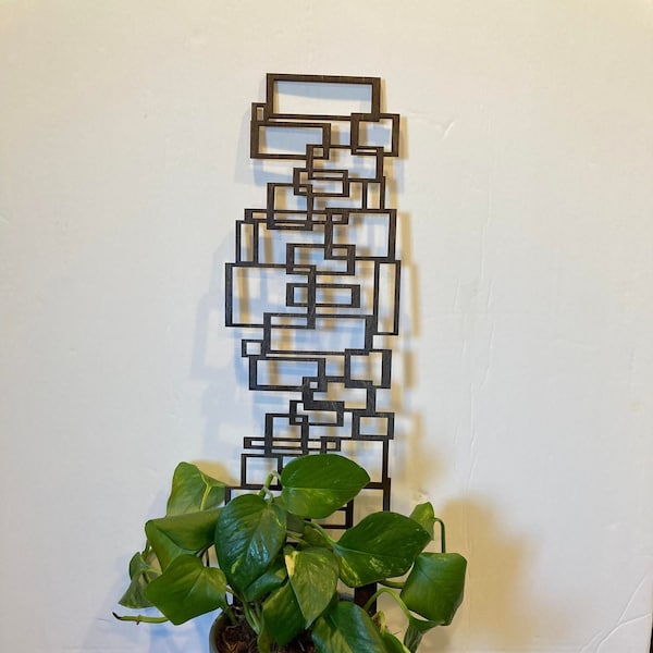 Scattered Square trellis  | Plant Trellis | Stain Finish | Clearcoat Honeycomb | Houseplant Trellis | Indoor Garden Trellis