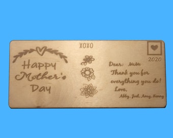 Wood Mothers Day Post Card