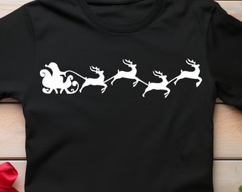 Bleach Stencil Christmas Sleigh and Reindeer Stencil