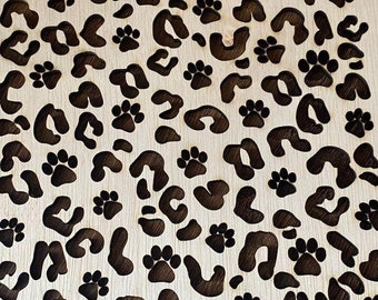 Cheetah Dog Paw Print Stencil You pick the Size!  Made to order Wood Template - Bleaching Made Easy