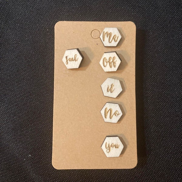 Fuck You Earrings | Stud Earrings | You Pick Font! | Ships Fast | Adult earrings | Funny jewelry