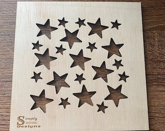 Star Stencil You pick the Size!  Made to order Wood Template - Comes with inch boarder To protect from over Spray - Bleaching Made Easy