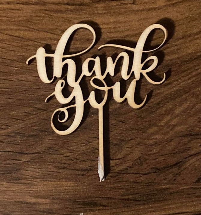 Wood Thank You Cupcake Toppers Ships Fast Etsy