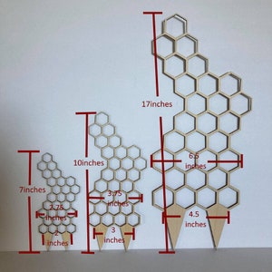 17'' 7'' 10'' Plant Trellis 1/4 Inch Thick Stain Finish Clearcoat Honeycomb Houseplant Trellis Indoor Garden Trellis Insured Shipping image 7
