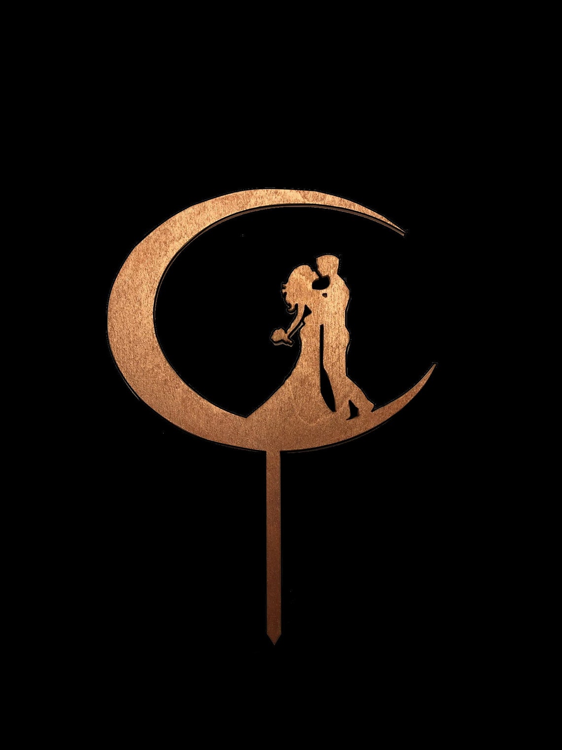 Moon Wedding Couple Cake Topper image 0